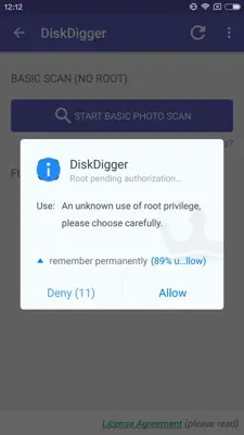 DiskDigger android App screenshot 1